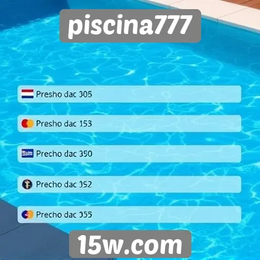 Métodos de pagamento disponíveis na piscina777